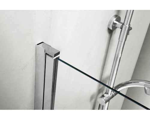 AQ DEL SBA 08015CH Шторка на ванну, одноэлементная, поворотная 800X1500 профиль хром, стекло прозрачное AQ DEL SBA 08015CH