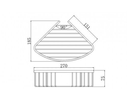 AQ4006CR ВЕГА угловая полка AQ4006CR