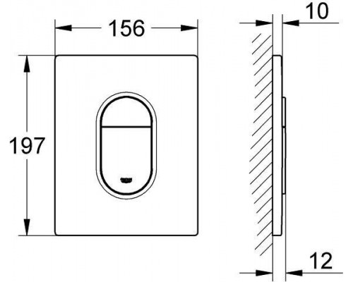 38844SH0 Arena Cosmopolitan Панель смыва для унитаза вертикальная (3 режима смыва), альпин-белый (для Rapid SL и Uniset) 38844SH0