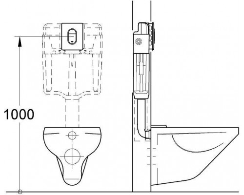 38844SH0 Arena Cosmopolitan Панель смыва для унитаза вертикальная (3 режима смыва), альпин-белый (для Rapid SL и Uniset) 38844SH0