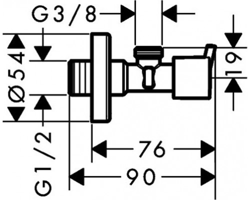 13901000 HG угловой переходник Angle Valve S 13901000