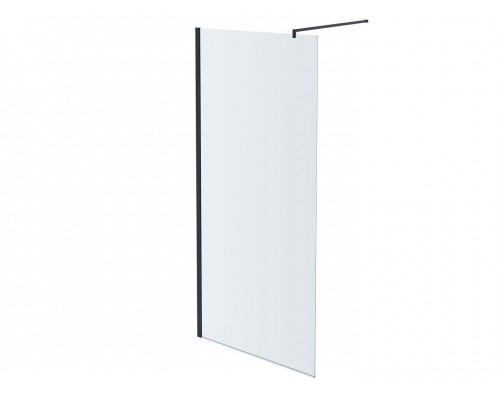 AQ WIW Print 10020BL Душевая перегородка Walk in, с держателем 1000x2000 проф. черный, стекло прозрачное черный принт AQ WIW Print 10020BL