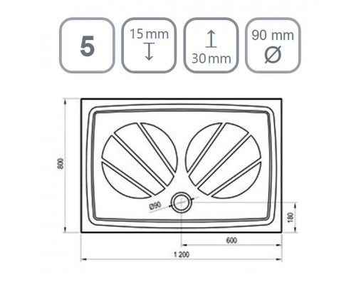 Поддон GIGANT PRO 120x80 ЧЕРНЫЙ матовый XA03G401010BM