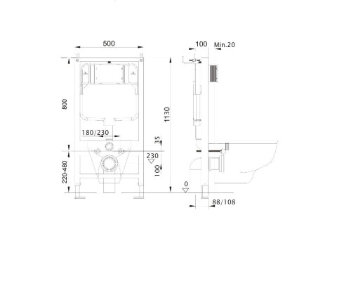 Комплект инсталляции с унитазом 4 в 1 AQUATEK ЛЕЯ Т-0-20 Tornado ЛЕЯ Т-0-20