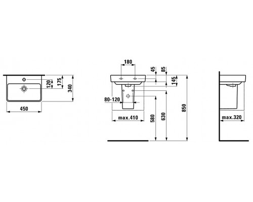 PRO S 1596.1.000.104.1 Мини-раковина 8.1596.1.000.104.1