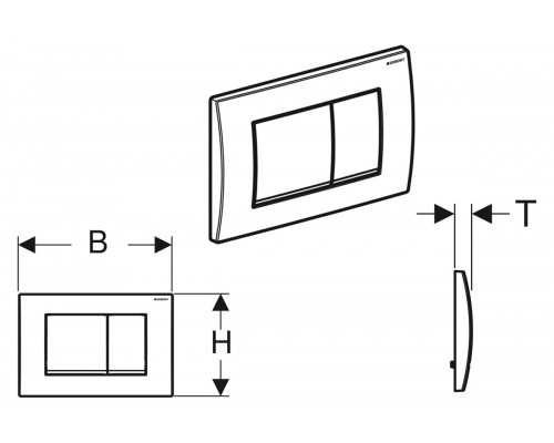 115.137.21.1 Смывная клавиша Geberit Delta30, для двойного смыва: Глянцевый хром 115.137.21.1