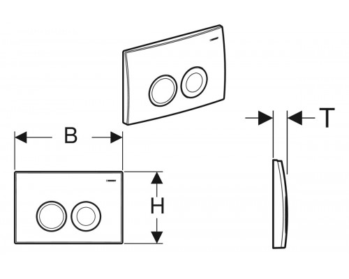 115.127.46.1 Смывная клавиша Geberit Delta20, для двойного смыва: Матовый хром 115.127.46.1