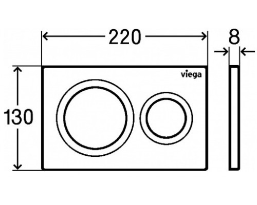 796389 Prevista Панель смыва для унитазов Visign for Style 20, пластик, матовый черный, модель 8610.1 796389