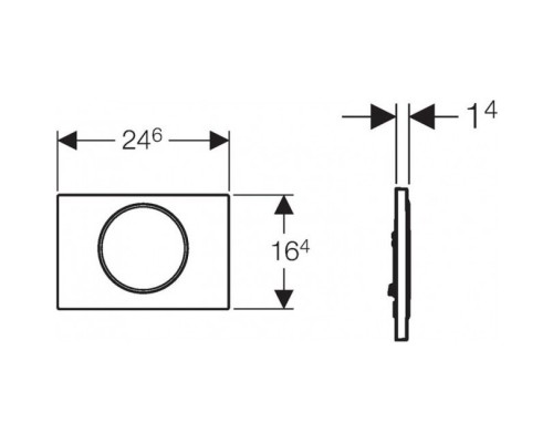 115.758.KJ.5 Смывная клавиша Geberit Sigma10 смыв/стоп к 111.300/350/361/362/380/390/796, белые/глянцевый хром 115.758.KJ.5