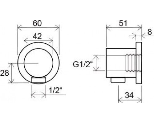 Настенный отвод для душа 701.00 X07P004