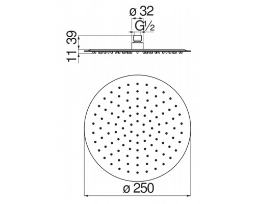 AD139/121CR верхний душ 25 см AD139/121CR
