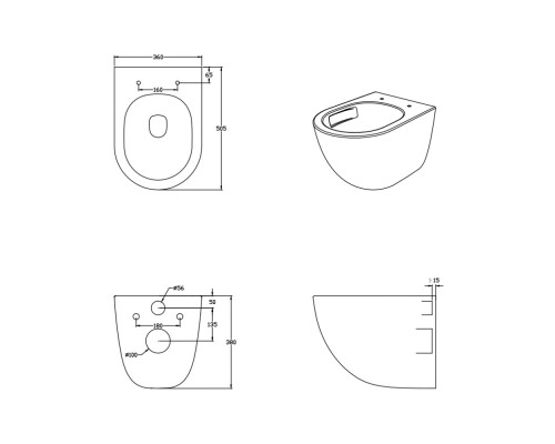AQ1993T-00 ГЕЛИОС унитаз подвесной tornado 505360370, дюропласт, закрытое колено AQ1993T-00