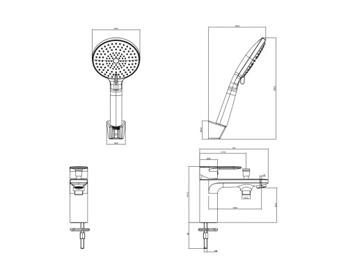 AQ1844CR НИКА смеситель врезной на борт ванны на 1 отв. AQ1844CR
