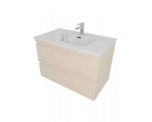 AQ77060-LC Комплект мебели: Тумба 60см ВЕГА с раковиной AQ0460-00, 2 ящика, цвет капучино светлый AQ77060-LC