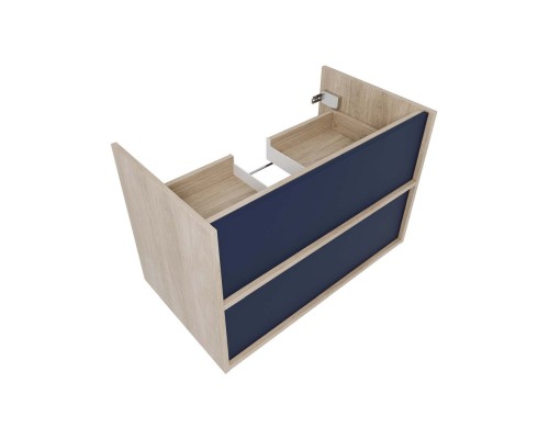 AQ66080-DO-MG Комплект мебели:Тумба 80 см ЛИБРА с раковиной AQ0480-00, 2 ящика,цвет фасадов серый мат, корпус дуб давос AQ66080-DO-MG