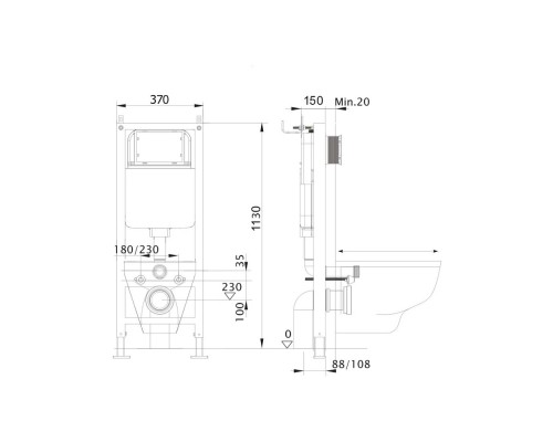 SET AQUATEK ЛИБЕРТИ-INS17-017(рама AQUATEK Standard INS-0000017 +KKI-0000001+KDI-0000017 унитаз ЛИБЕРТИ AQ1999T-00 с тонким сиденьем sc) SET AQUATEK ЛИБЕРТИ-INS17-017