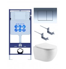 SET AQUATEK ЕВРОПА-AQ1190-010 (рама AQUATEK Standard INS-0000012,клавиша KDI-0000010, крепеж KKI-0000002+унитаз AQ1190T-00 с тонким сиденьем sc) SET AQUATEK ЕВРОПА-AQ1190-010