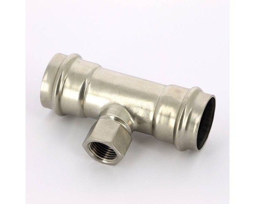 Тройник В-пресс IBP 35 x 1/2" x 35 нерж.сталь Тройник В-пресс IBP 35 x 1/2" x 35 нерж.сталь