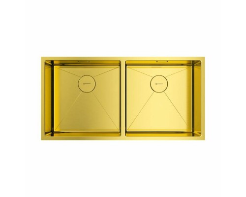 Мойка, OMOIKIRI, TAKI, шгв 865-440-200, отверстия для смесителя-отсутствуют, чаши-2, цвет-светлое золото