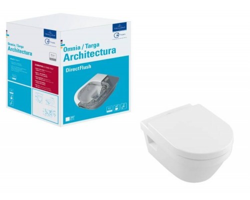 Унитаз, Villeroy&Boch, Architectura, подвесной, шгв 370-530-330, CeramicPlus, цвет-альпийский белый