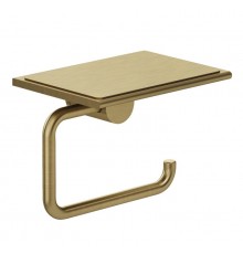 Бумагодержатель, Kludi, VELA R, без крышки, с полкой, шгв 139-100-111, цвет-Brushed Gold