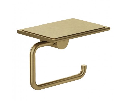 Бумагодержатель, Kludi, VELA R, без крышки, с полкой, шгв 139-100-111, цвет-Brushed Gold