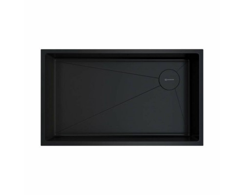 Мойка, OMOIKIRI, TAKI, шгв 740-440-200, отверстия для смесителя-отсутствуют, чаши-1, большая чаша-справа, цвет-графит