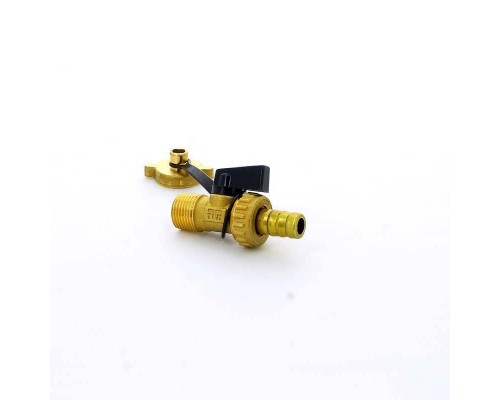 Кран Н со штуцером сливной флажок TIEMME 1/2"