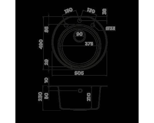 Omoikiri Miya 50-R-BE Кухонная мойка Tetogranit 50,5x49 см, цвет: ваниль 4993504 Omoikiri Miya 50-R-BE Кухонная мойка Tetogranit 50,5x49 см, цвет: ваниль 4993504