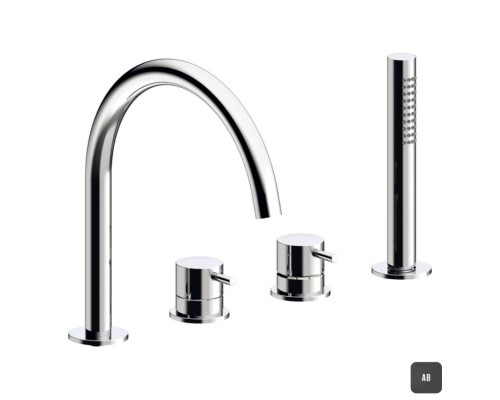 Смеситель для ванны и душа, Almar, цвет-Absolute Black Brushed PVD