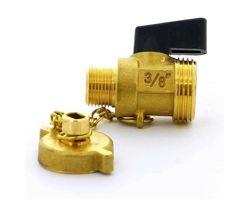 Кран Н со штуцером сливной флажок TIEMME 3/8"