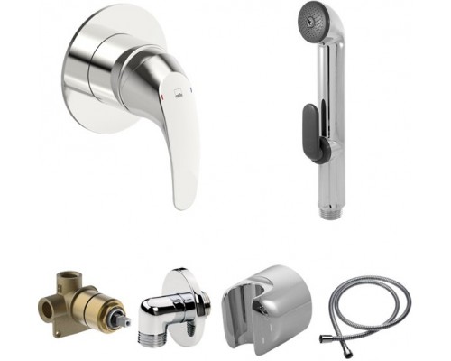 1488 Set Polara комплект ( см-ль д/душа (вн. и скр.части)+гиг.душ со шлангом и держателем+шланг. подсоединение) 1488