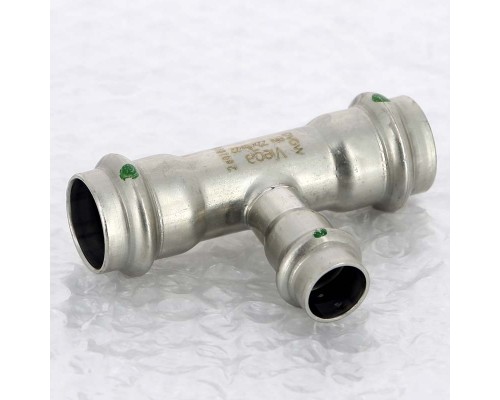 Тройник пресс нержавеющая сталь Sanpress Inox VIEGA 22х15х22