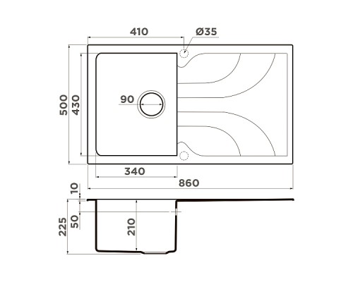 Omoikiri Yasugata 86-WH Кухонная мойка Tetogranit 86x50 см, цвет: белый 4993871 Omoikiri Yasugata 86-WH Кухонная мойка Tetogranit 86x50 см, цвет: белый 4993871