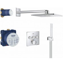 34706000 Grohtherm SmartControl Perfect Душевая система с душевым гарнитуром и верхним душем Rainshower SmartActive Cube 310, хром 34706000