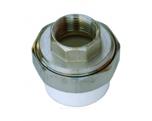 Муфта PP-R бел комб разъем Дн75х2 1/2" ВР РосТурПласт 22675