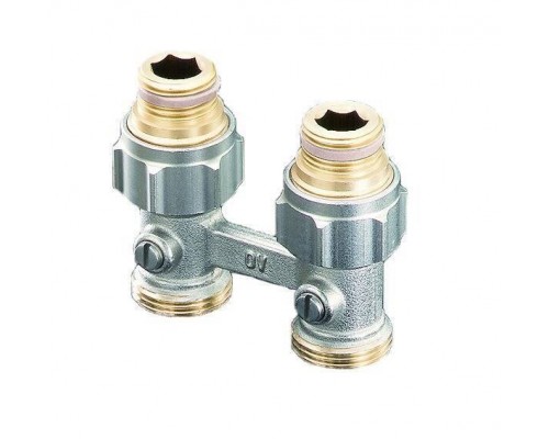 Узел, Multiflex F, прямой H-образный, 3/4, 1/2, Н ЕК-Н, никелированный, ZB