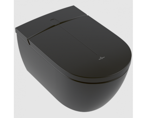 Унитаз-биде, Villeroy Boch, Viclean, подвесной, шгв 385-595-400, CeramicPlus, цвет-Pure Black