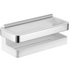 12759010000 COLLECTION MOLL Корзинка для душа, со встроенным стеклоочистителем, белая, хром 12759010000