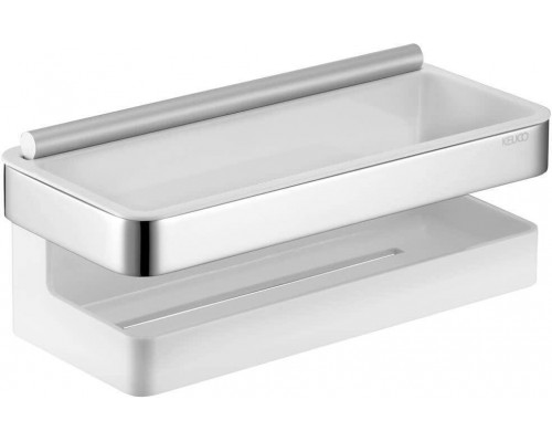 12759010000 COLLECTION MOLL Корзинка для душа, со встроенным стеклоочистителем, белая, хром 12759010000