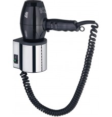 14995010037 PLAN Фен в комплекте с настенным креплением, 220 - 240 В, 50-60 Гц, 3 ступени нагрева макс. до 2000 Вт, 2 скорости, хром/темно-серый 14995010037