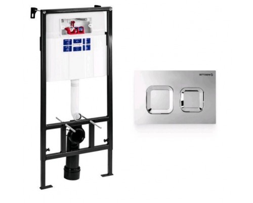 Инсталляция, Pestan, Sava Fix Slim, для унитаза, шгв 520-200-1136, цвет клавиши-хром глянцевый