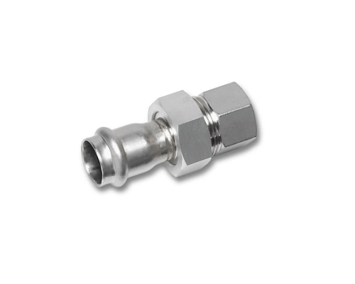 Резьбовое разъемное соединение Sanha NiroPress 316L ВПр-ВР, плоское уплотнение, гайка нержавеющая сталь, ø22x3/4, 9330GMVA.3 Резьбовое разъемное соединение Sanha NiroPress 316L ВПр-ВР, плоское уплотнение, гайка нержавеющая сталь, ø22x3/4, 9330GMVA.3