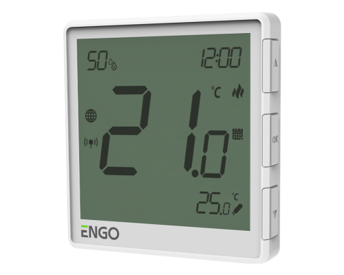 Универсальный терморегулятор, белый, с модулем Zigbee, с питанием 230, со встроенным датчиком влажности, с возможностью подключения датчика пола