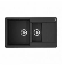 Мойка, OMOIKIRI, Daisen, шгв 860-510-215, отверстия для смесителя-6 промаркированных, чаши-2, цвет-чёрный