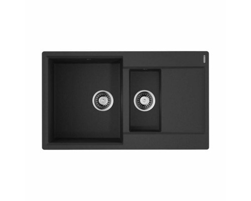 Мойка, OMOIKIRI, Daisen, шгв 860-510-215, отверстия для смесителя-6 промаркированных, чаши-2, цвет-чёрный
