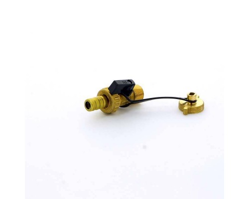 Кран Н со штуцером сливной флажок TIEMME 1/2"