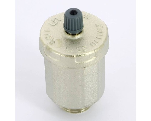 Воздухоотводчик автоматический Н 1/2" UNI-FITT с нижним подключением с O-RING и верхним выпуском никелированный Воздухоотводчик автоматический Н 1/2" UNI-FITT с нижним подключением с O-RING и верхним выпуском никелированный