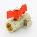 Кран Pride LD ВВ 1/2" с дренажным вентилем (заглушка 1/4") бабочка