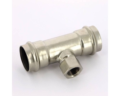 Тройник В-пресс IBP 35 x 1/2" x 35 нерж.сталь Тройник В-пресс IBP 35 x 1/2" x 35 нерж.сталь